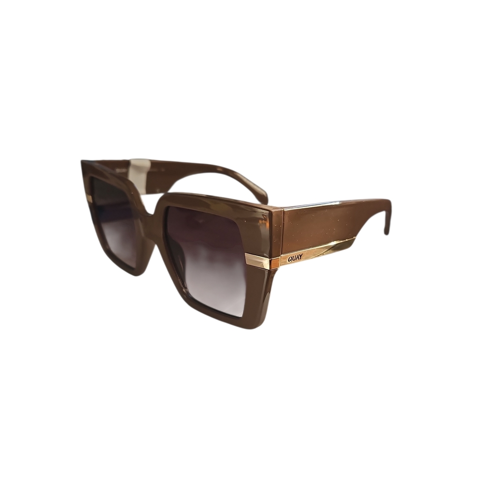 QUAY Notorious Australia Square Doe Frame Brown Lanse Chic Bold Sunglasses